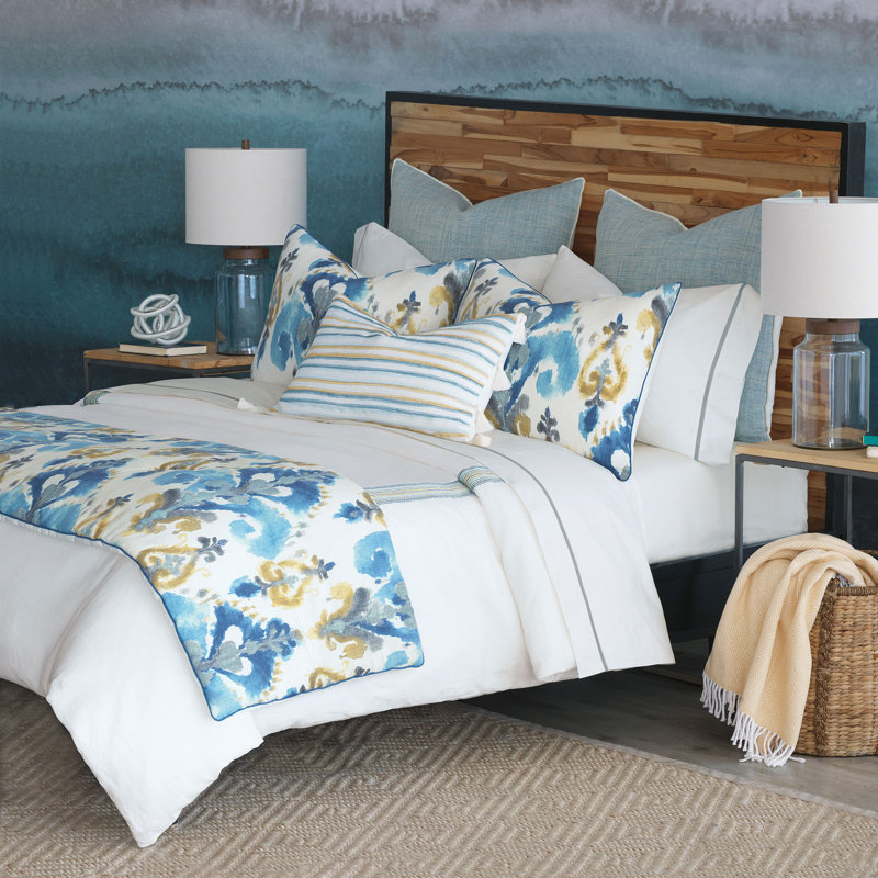 Aoki Ikat Linen Bed Runner, Twin