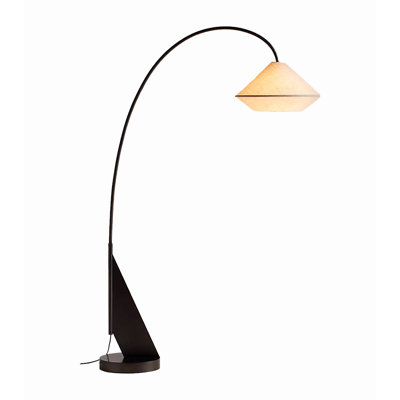 Luminaire de plancher courbé avec abat-jour en tissu