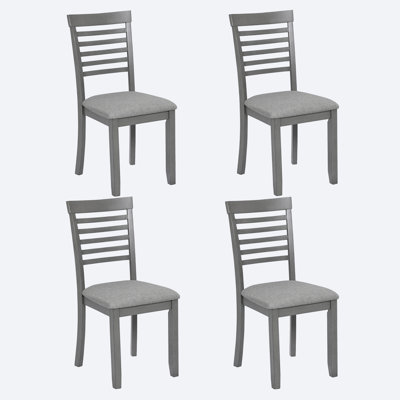 Nt Gray Dining Chairs (4Pc) - Upholstered Seat, Solid Wood, Multi-Scene Application