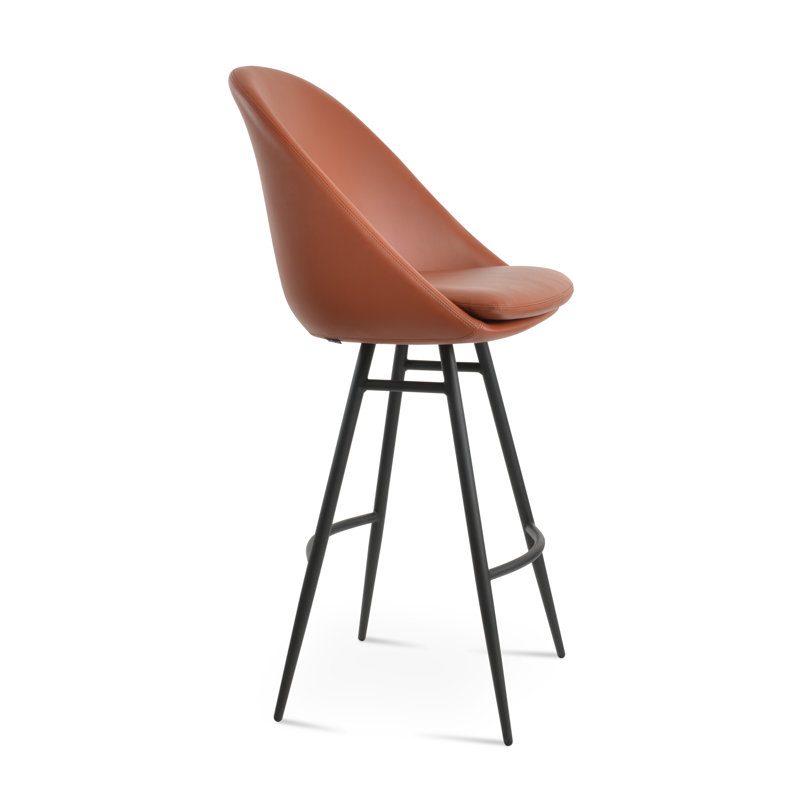 Tabouret Avanos Galata, Noir, Tabouret de comptoir (siège d'une hauteur de 23,2, Gris foncé