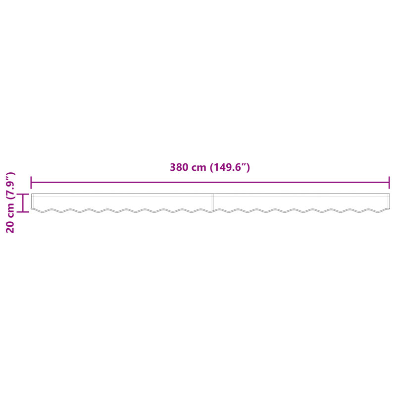 Breakwater Bay 20cm D Retractable Patio Awning, 380 cm W x 20 cm D, Light Grey