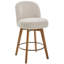 Tabourets de bar 26 po de style Mid-Century moderne à hauteur de comptoir, tabourets de bar rembourrés en tissu pivotant à 360 ° avec pieds en bois massif, chaises pour îlot avec dossier, beige-1855014812