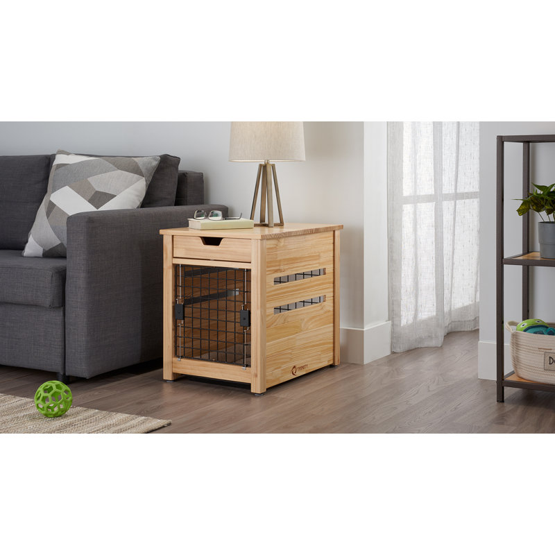 Abasi Wood Furniture Style Crate with 1 Door, Natural