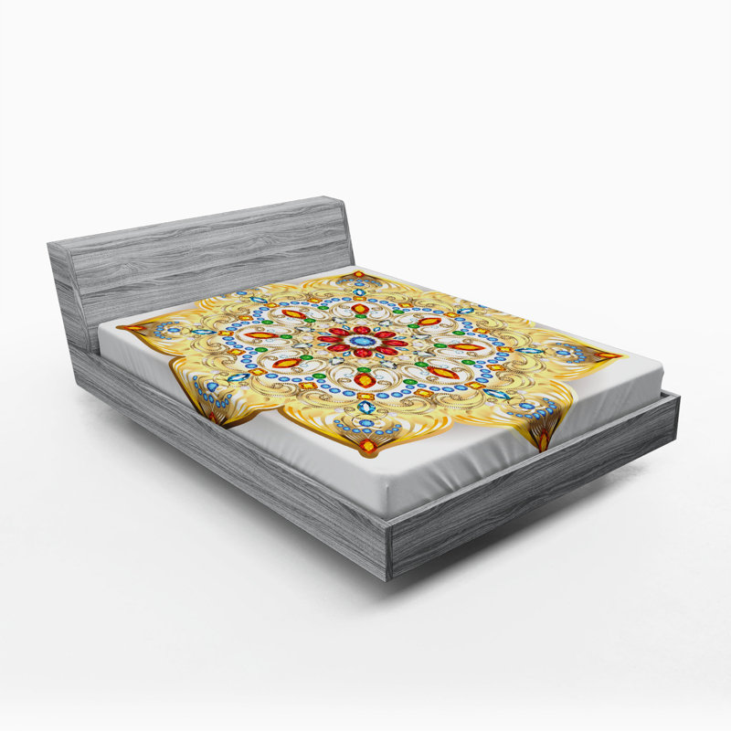 Microfiber Floral Fitted Sheet, Full Fitted Sheet