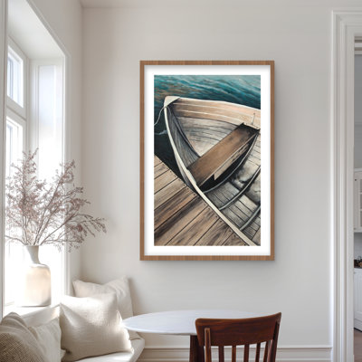 Abandonné, bateaux à rames - décor de chambre à coucher encadré