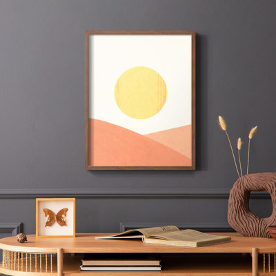 Simple Boho Sun I, reproduction encadrée - bois massif