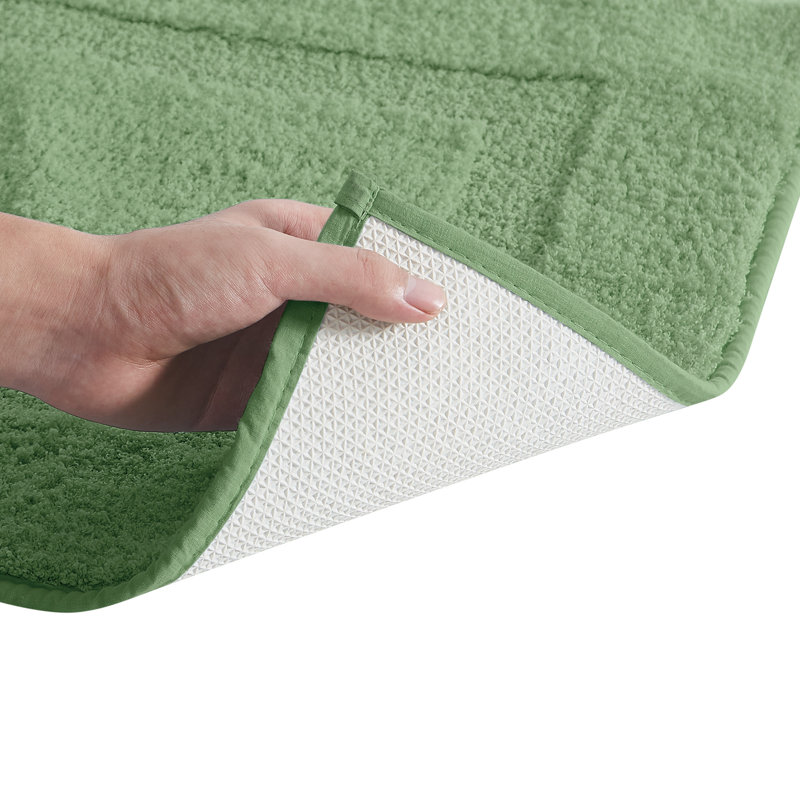 Brooklyn Loom Super Soft Bath Rug, 17x24 and 20x34 Pack, Green