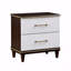 Table de chevet 2 tiroirs 1pc avec finition dorée 2 tons moderne