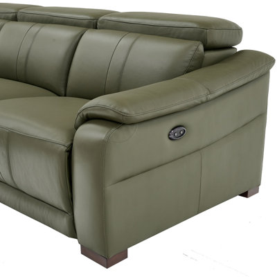 Mietoon Leather Match Large Seating Power Recliner Sectional
