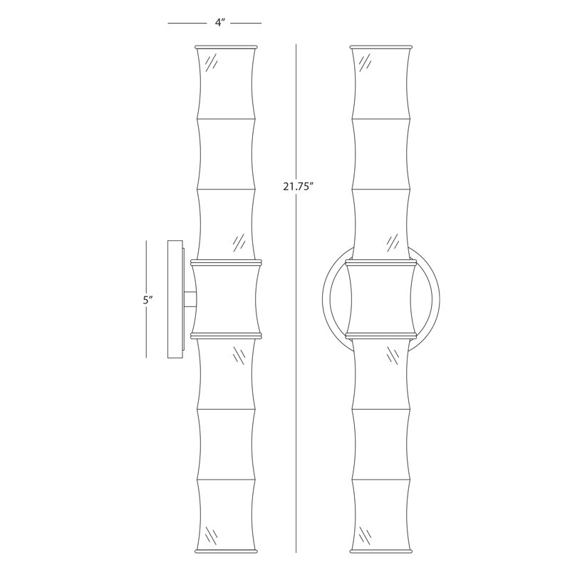 Kane 2 - Light Up/Down Wall Sconce, Obsidian/Gold