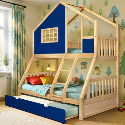 Lits superposés avec lits gigognes en bois Treehouse