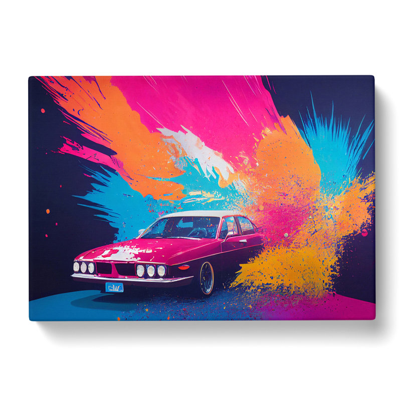 Retro Car Splash Vol.2 - Wrapped Canvas, 35cm H x 50cm W x 3cm D