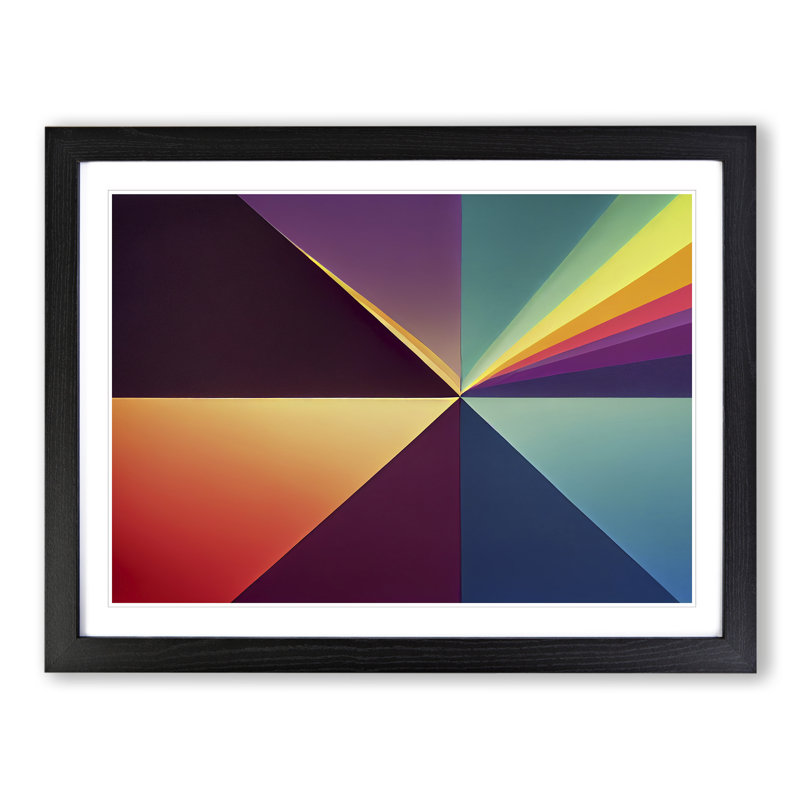 Abstract Prism Art - Framed Print, Black, 46cm H x 64cm W x 2cm D