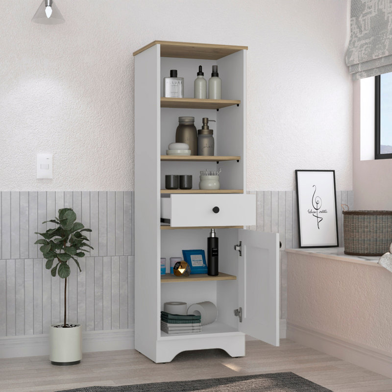 Armoire à linge St. Clair, deux tablettes intérieures, deux tablettes ouvertes, Multi-couleur