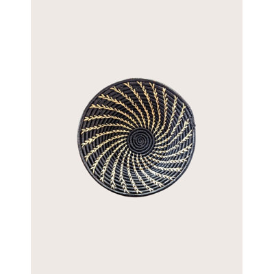 Large Black Handwoven Ugandan Decorative Basket