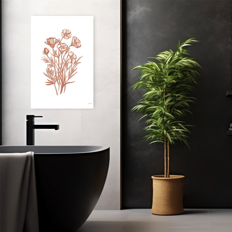 Fleurs sauvages II, art floral contemporain, H 24 po x l 16 po