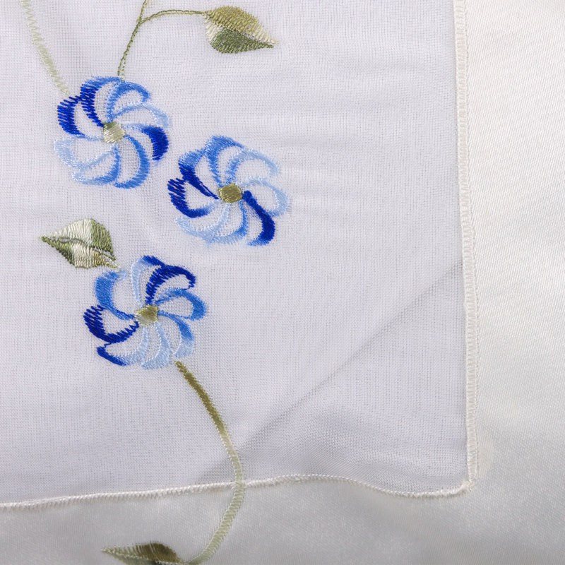 Floral Square Throw Pillow Cover, Blue