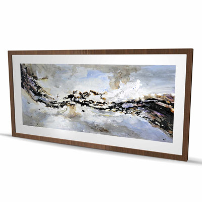Vague abstraite texturée - reproduction encadrée avec passe-partout | Décoration intérieure