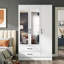 Millbury 3 Door 2 Drawer Wardrobe with Mirror-122739199