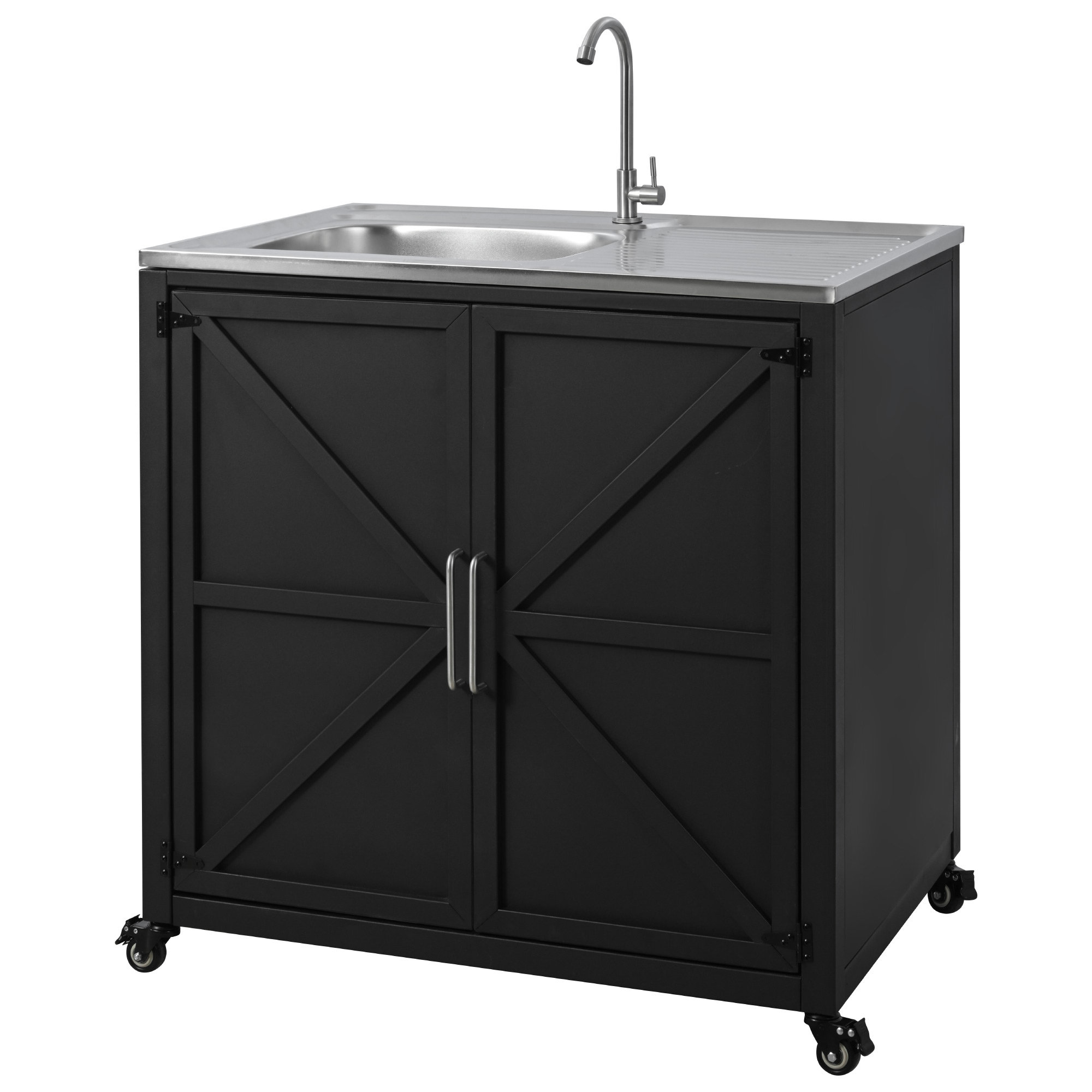 Bon Furni Outdoor Kitchen 304 Stainless Steel 35 in. Sink Cabinet | Wayfair