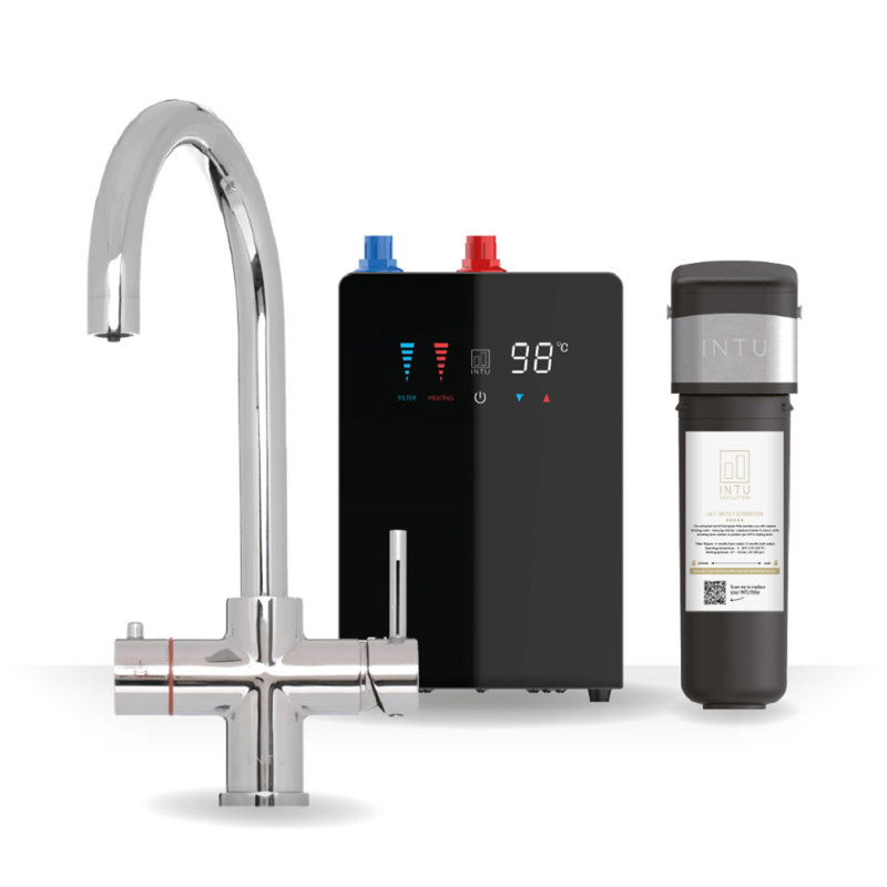 4-1 Instant Boiling Filtered Water Tap - Swan Neck, Chrome
