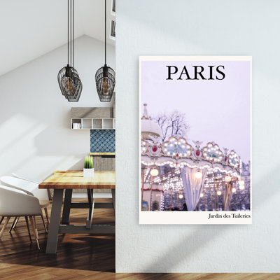 Dreamy Paris Carousel Dreamy Romantic Vintage City Winter Wall Art Print by Talitha McQueen - Print