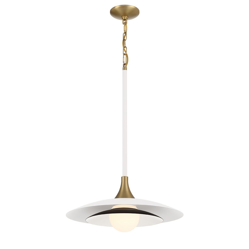 Luminaire suspendu 1 lumière Welsh, Blanc / noir