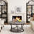 Round Coffee Table With Storage, 2-Tier Cocktail Table-964420841