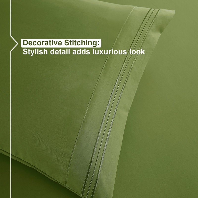 King Size Calla Green Microfiber Deep Pocket Sheet Set