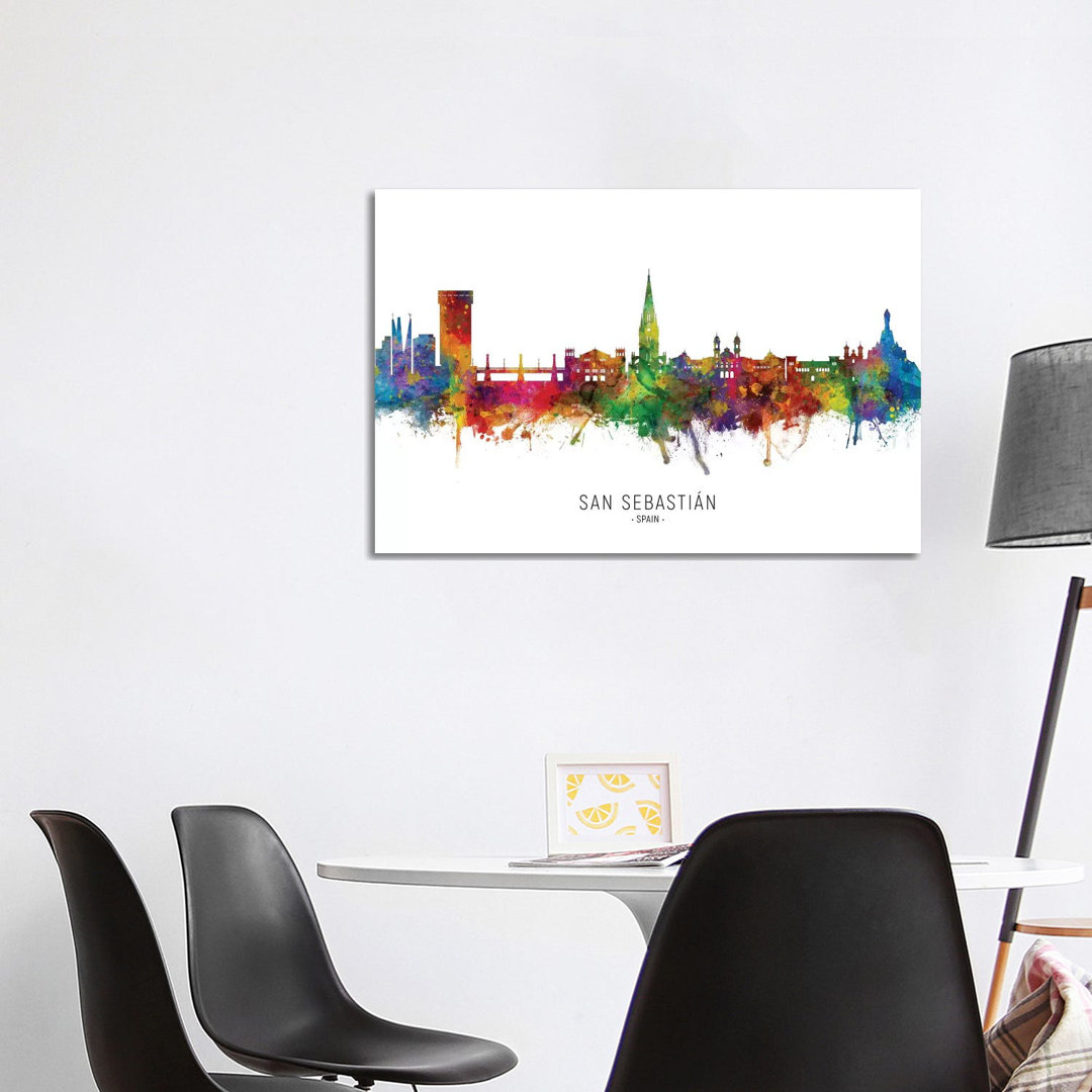 San Sebastian Spain Skyline by Michael Tompsett - Wrapped Canvas Print