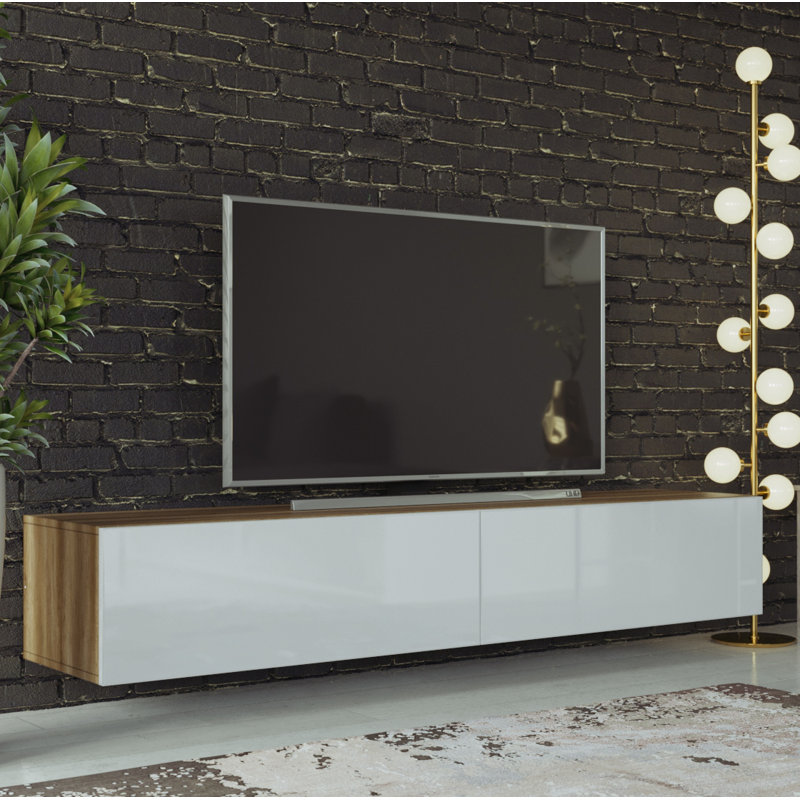 Coan TV Stand for TVs up to 78", Countru Oak/White Gloss