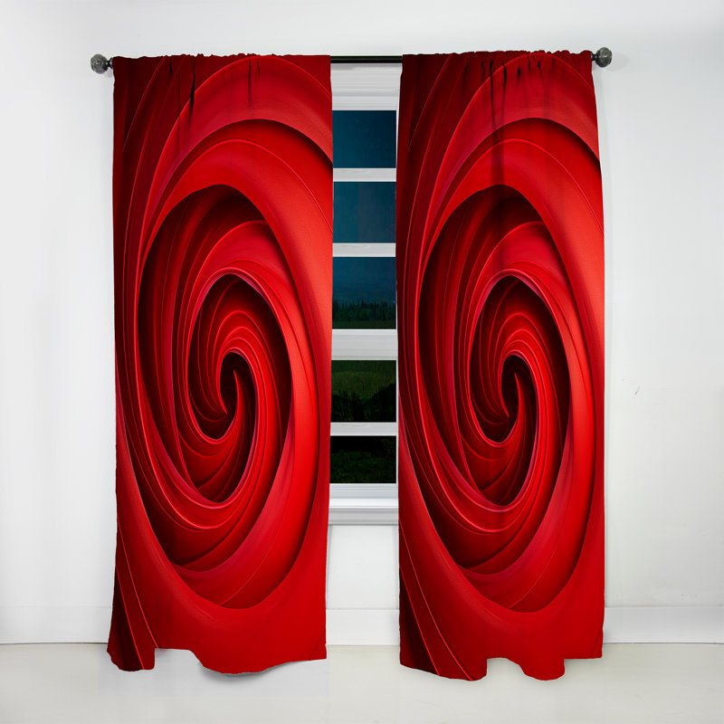 Red Perpetual Pulse Vortex I - rideau en velours moderne - obscurcissant - 1 panneau, L 52 po x L 63 po