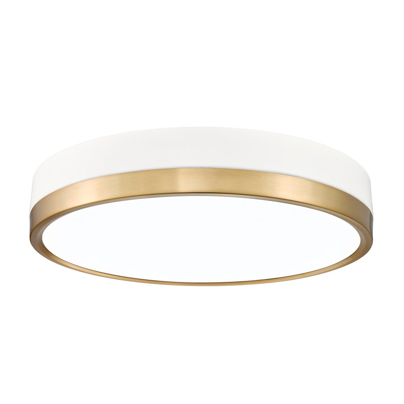 Brexleigh Acrylic LED Flush Mount, Matte White/Modern Gold