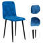 4 chaises de salle à manger en velours bleu - Pieds de soutien robustes, conception ergonomique pour le confort de la cuisine 4, courbé plus haut-1402042649