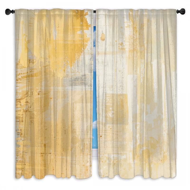 Rideaux de fenêtre à texture abstraite beige obscurcissant et obscurcissant - 2 panneaux, 40 po x 60 po - 2 panneaux