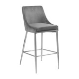 Upholstered Counter Stool with Metal Frame