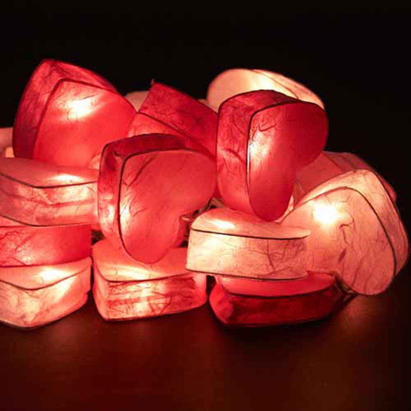 Mandi LED Handmade Paper Hearts String Light, 30 Lamps - 8 Metre Long
