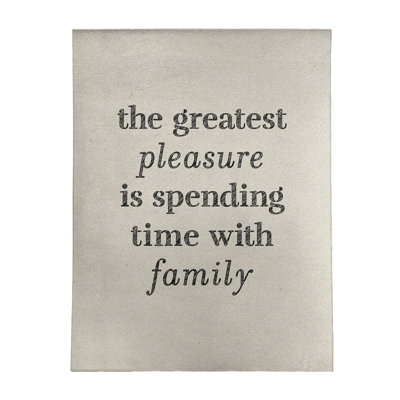 Tapis en chenille en polyester avec citation «Love & Family» Quotes