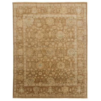 Barrow Wool Oriental Area Rug in Brown/Beige