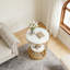 Table d'appoint à 2 niveaux en faux marbre avec tablette de rangement-1469557281
