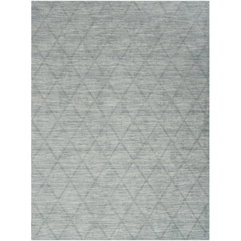 Nourison Wool Haven Blue Modern Wool Indoor Rug, Rectangle 5'3" x 7'3"