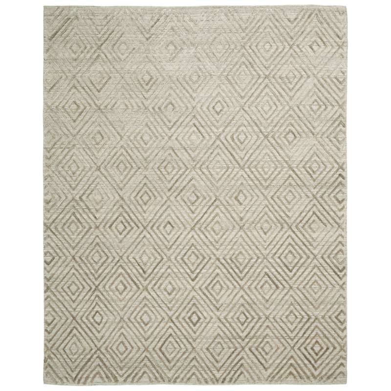 Conradina Geometric Area Rug in Brown, Rectangle 9' x 12'