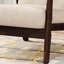 Chaise d'appoint Mid-Century moderne, fauteuil rembourré beige avec structure en bois d'hévéa brun et support solide