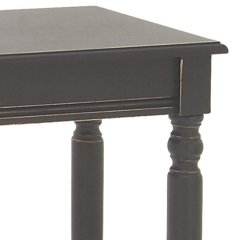 Black Wooden Living Room Console Table, Antique Black