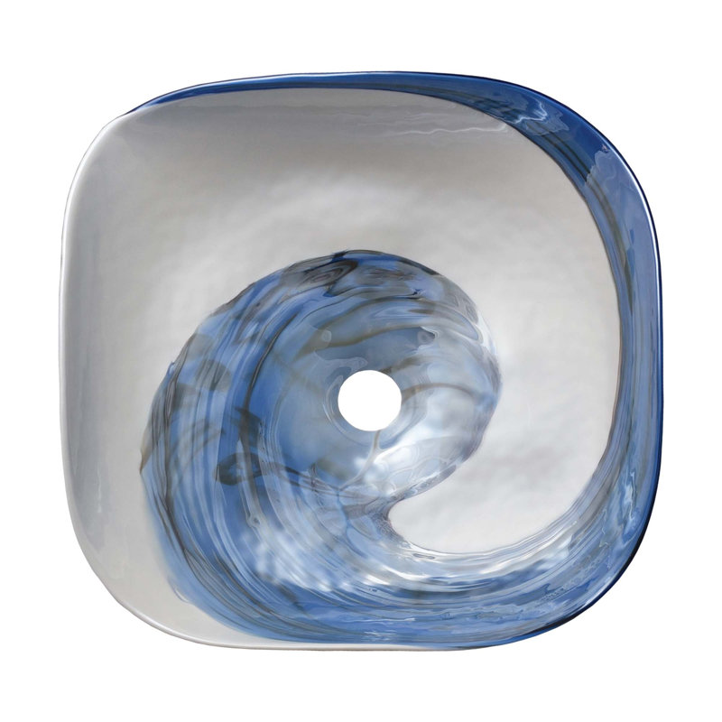 Murano Glass Specialty Vessel Bathroom Sink, Marina
