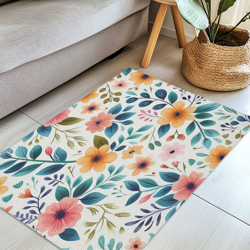 Tapis tressé Blossoming Spring Garden, Rectangulaire 3 pi x 5 pi