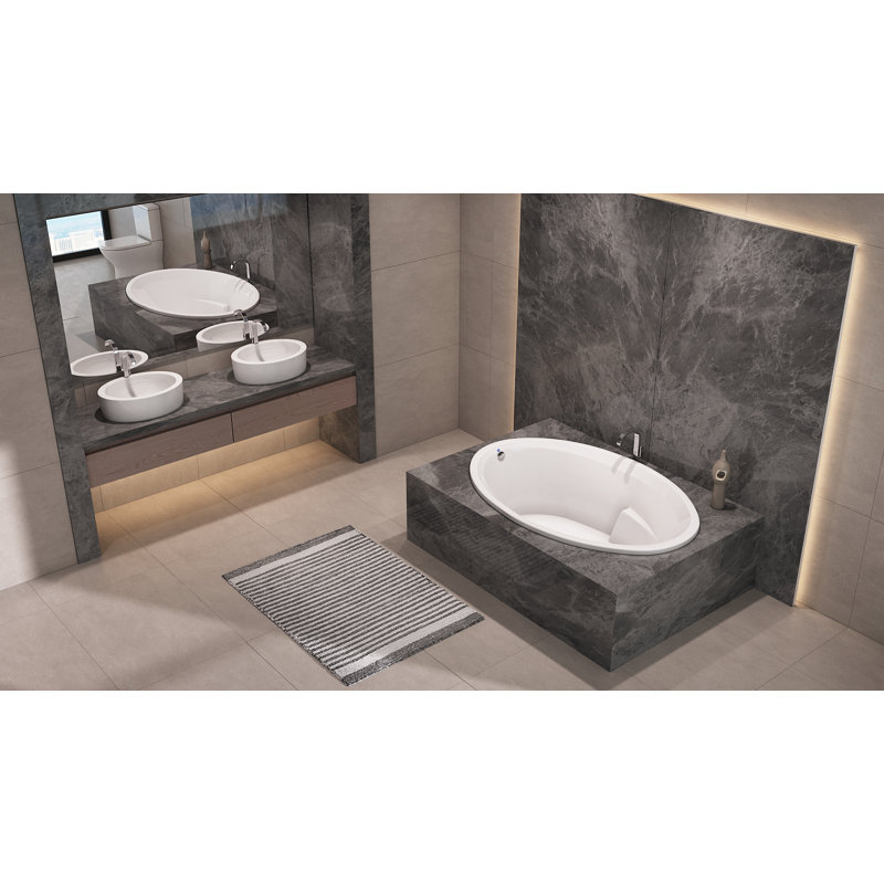 Carolina 60" x 42" Drop In/Undermount Soaking Acrylic Bathtub, White
