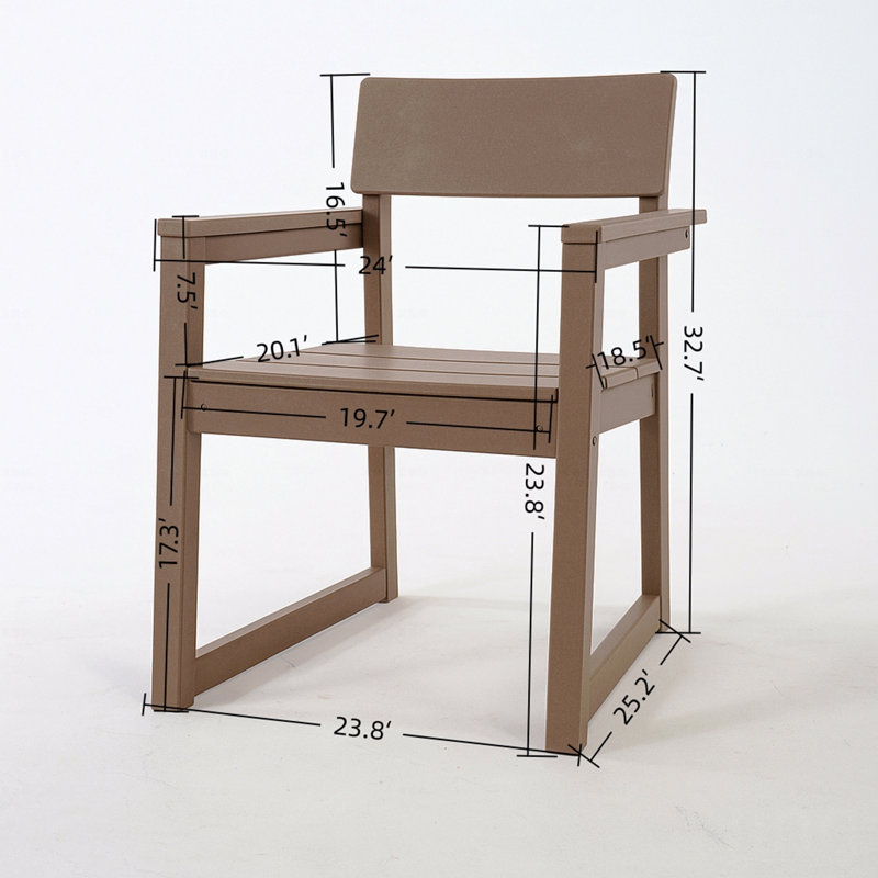 Outdoor Garden Armchair, Modernist Design With Backrest, Light Gray