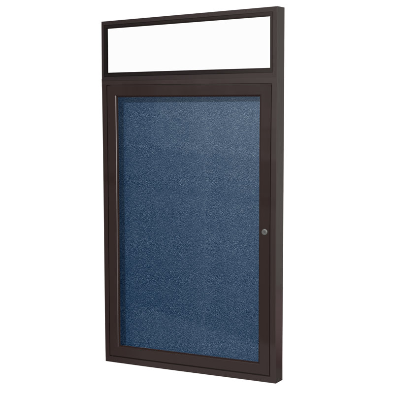Babillard fermé Ghent, Bleu marine, H 3 pi x l 3 pi, Bronze