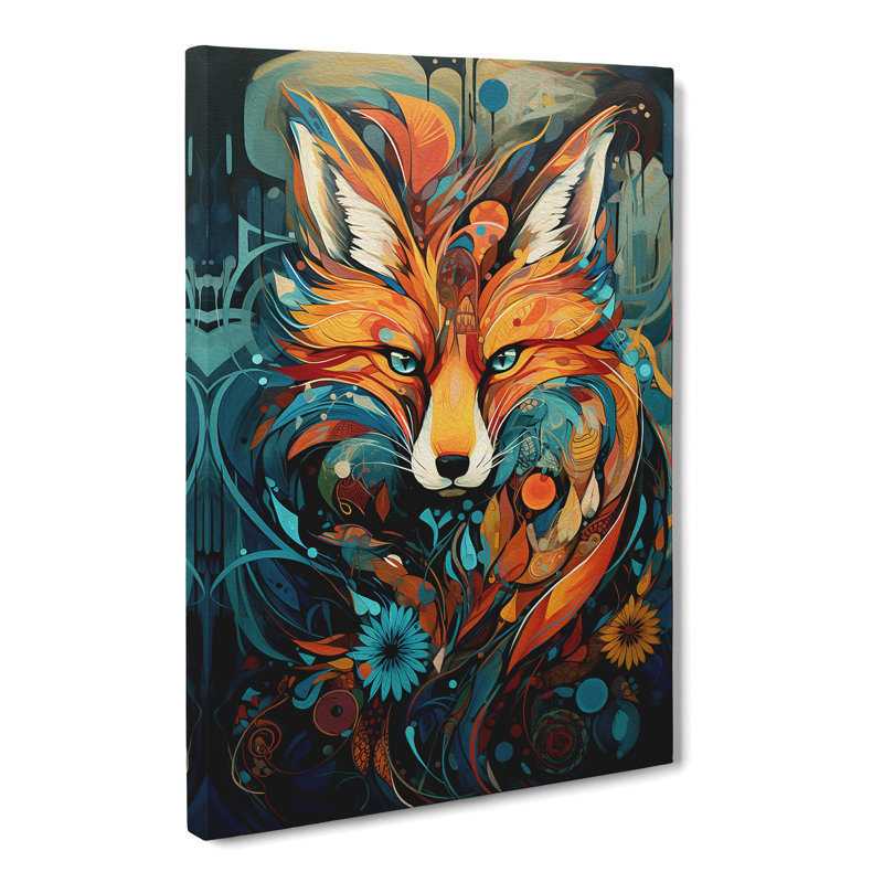 Fox Abstract - Wrapped Canvas, 50cm H x 35cm W x 3cm D